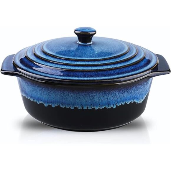 Ceramic Casserole Dish with Lid Oven Safe, 2 Quart Casserole Dish, Covered - Picture 1 of 7